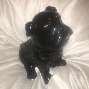 At Home Other - 8 (or 21 cm) Sitting Black Hollow Ceramic Bulldog At Home Other - 8 (or 21 cm) Sitting Black Hollow Ceramic Bulldog